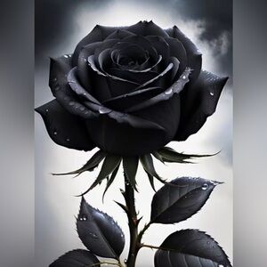 New- 12in x 16in Diamond Art Kit Art Black Rose